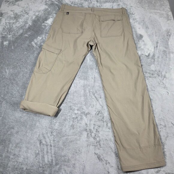 Prana Pants Mens 36x30 Beige Zion Stretch Cargo Convertible Roll Up Hiking - Picture 5 of 9